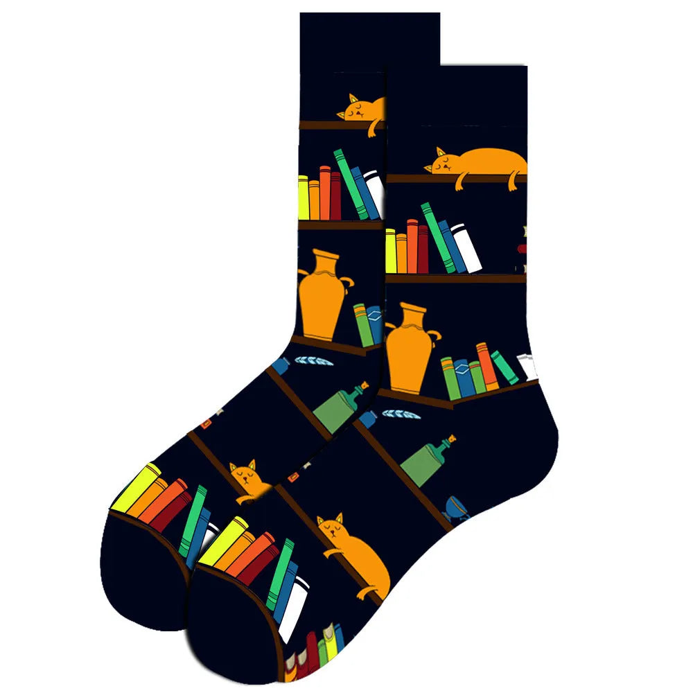 Men's Socks Santa Claus Moose Men's Mid-tube Socks Tide Cotton Socks - Bellarte Enchanté Men's Socks Santa Claus Moose Men's Mid-tube Socks Tide Cotton Socks
